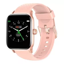 Reloj Inteligente Smartwatch Estilo De Vida Y Fitness Ew1 Color De La Caja Blanco Color De La Malla Rosa Color Del Bisel Dorado