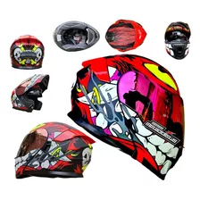 Casco Hro 3440 Certificado Dot Lentes Internos Rojo Deportiv