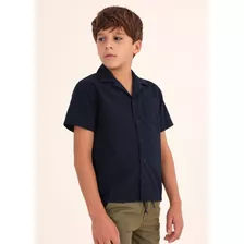 Camisa De Manga Corta Talla 8 Años Mod. 6110 Marino