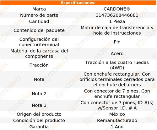 (1) Motor Caja Transferencia Ford F-250 4wd 96/98 Reman Foto 4