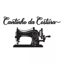 Lettering Cantinho Da Costura 54x29cm Aplique Mdf Preto