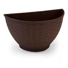 10 Vaso De Parede Rattan Jardim Vertical Orquídea Meia Lua