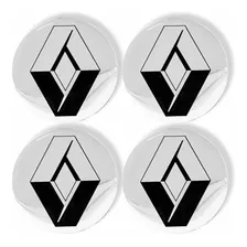 Emblema Adesivo Calota Renault Resinado Prata 48mm