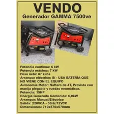 Generador Gamma 7500va Monofasico
