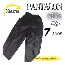 Pantalon Niña Negro Piel Cintura Elástica La Segunda Bazar