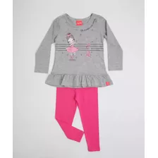 Conjunto Moletom Menina Feminino Infantil Malha E Cotton 