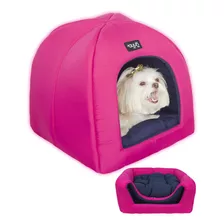 Toca Pink 2x1 Cachorro Gato Cabana Cama Casinha Casa