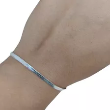 Pulsera Cola De Ratón Chata De Acero Blanco 