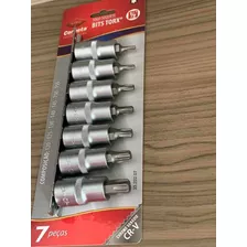 Kit Soquete Bits Torx 7 Pc 1/2original Corneta Cr-vanadium