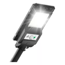 Luminária Solar Refletor Poste 100w Potente Led 12h Preta