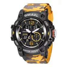 Relógio Masculino Camuflado Camo Yellow Exército Smael 8007
