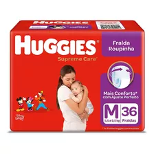 Fralda Huggies Supreme Care Roupinha Mega M C/36un