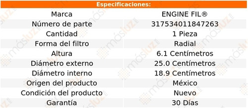 1- Filtro De Aire Dodge Colt 4 Cil 1.4l 1984 Engine Fil Foto 2