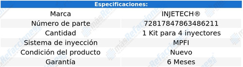 Repuesto P/4 Inyectores Megane 2.0l 4 Cil 01 Al 10 Injetech Foto 2