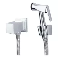 Ducha Higiênica Quadrada Metal 1/4 De Volta Luxo Cromada