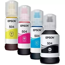 Kit 4 Tintas Epson T504 Ecotank Tinta Continua L4150 L4160