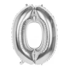 Globos Numeros Grandes Apto Helio 60cm Plateado Plata