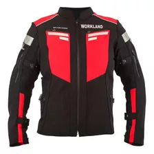 Chamarra Motociclista Hombre Protectores Wkl 1985 Negro/rojo