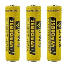 3 Baterias 18650 15800mah C/ Chip Série Gold Jws