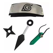 Kit Naruto Bandana + Kunai + Shuriken + Colar Tsunade Oferta