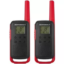 Walkie-talkie Motorola T210 2 Rádios - Preto Com Vermelho 5v