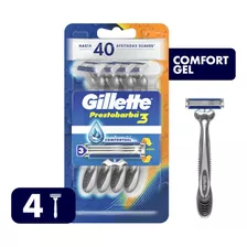 Máquinas Desechables Gillette Prestobarba3 Gel 4 Unidades