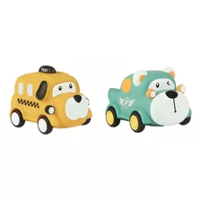 2 Peças De Brinquedo Para Bebês Push Go Car Truck Cartoon Ve