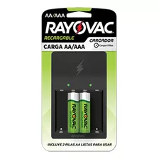 Cargador De Pilas Recargables Aa/aaa Rayovac Con 2 Pilas Aa