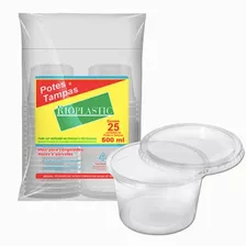 Pote Plástico Com Tampa Redondo 500 Ml Freezer/microondas