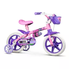 Bicicleta Infantil Nathor Aro 12 Cat Rosa Com Rodinhas