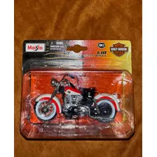 Moto Harley Davidson 1/18 1958 Flh Duo Glide En Caja Maisto