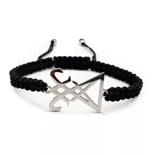 Pulsera Sigilo Lucifer Ajustable Acero Inoxidable Plateado