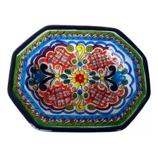 Ensaladera Octagonal De Talavera Poblana - Arteimperyal. 