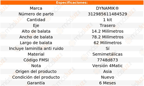 Balatas Semimetalicas Tra Mercedes-benz C240 V6 2.6l 03/05 Foto 3