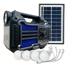 Kit Panel Solar Radio Portátil Bt 3 Bandas Sonivox+bombillos