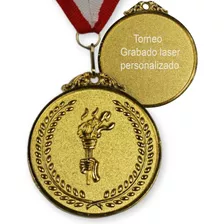 Medalla Oro Metalica Olimpica Personalizada Laser 65 Mm
