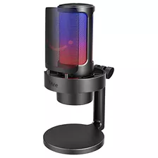 Microfono Usb Condenser Para Pc Rgb Fifine Negro 