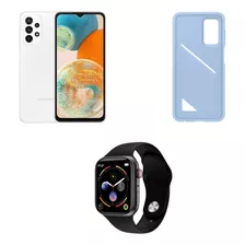 Combo Celular Samsung A23 128gb 4gb Blanco C/funda + Reloj