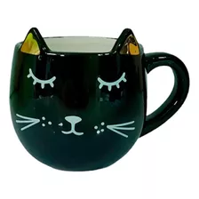 Tazón Mug Gato Orejas Doradas Taza 3d Bigotes 400ml