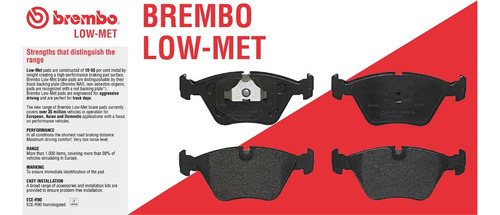 Brembo Rear Low-met Disc Brake Pad Set For Bmw E30 318i  Ssg Foto 5