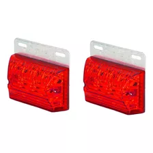 Juego De Faros Led Laterales 12v Rojo Poli 26258