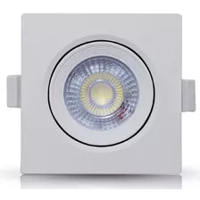 Spot De Led Embutir Quadrado 7w Amarelo Bivolt Branco Jsq -