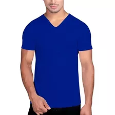 Camisetas Cuello En V Color Algodón 180 Gramos
