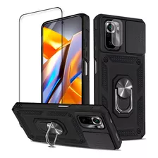 Funda Uso Rudo Para Xiaomi Poco Redmi + Kit 2 Micas Cristal