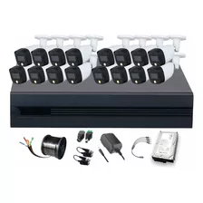 Dahua Kit De 16 Cámaras De Seguridad Exterior Fullcolorkit-a-16cc Full Color 2 Mp 3 Tb Microfono Integrado Circuito Cerrado Facil Instalación Busqueda De Humanos Fullcolorkit-a Cctv