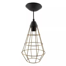 Pendente Lustre Pião Aramado Cobre E-27 C/ Cabo Promoção!