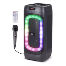 Caixa De Som Bluetooth 30w Rgb Tws Fm Mp3 Microfone Cor Preto