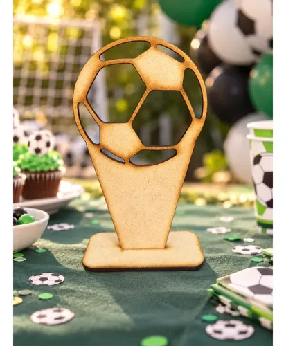 Trofeo Futbol Pelota Mdf Cumpleaños Clubes Souvenir X10