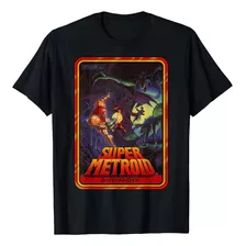 Camiseta Gráfica Estilo Póster Nintendo Super Metroid Kanji