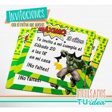 Increíble Hulk - Invitación Para Imprimir